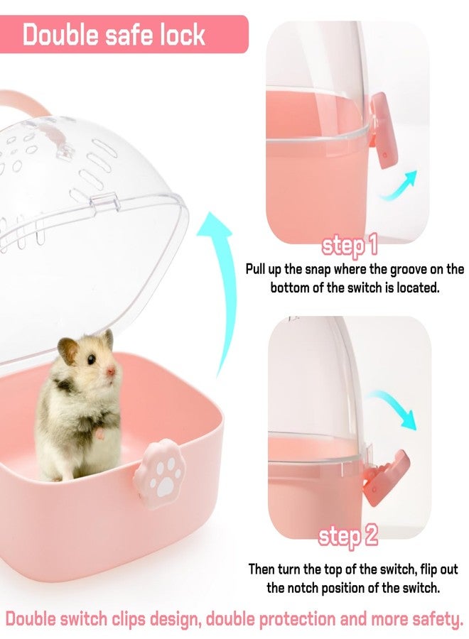 Acshio Hamster Carrier Cage, Portable Small Animal Carrier Cage with Water Bottle, Guinea Pig Outgoing Cage Hamster Travel Carry Case for Small Pets, Gerbils, Chinchillas, Dwarf Hamster - Image 3